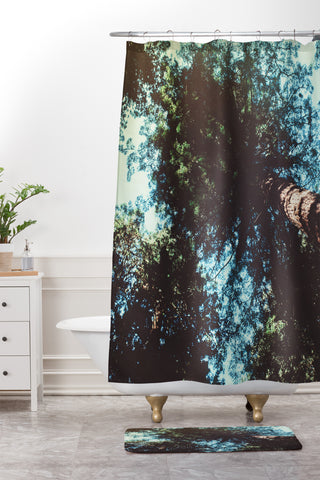 Leah Flores Treetops Shower Curtain And Mat