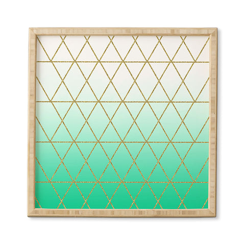 Leah Flores Turquoise and Gold Geometric Framed Wall Art