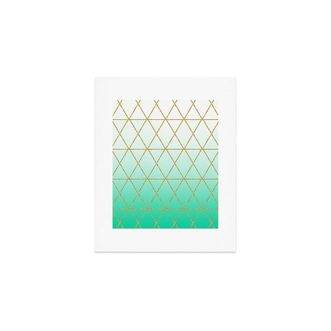 Leah Flores Turquoise and Gold Geometric Art Print