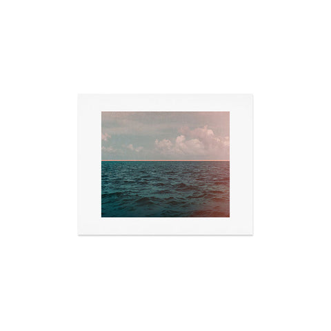 Leah Flores Turquoise Ocean Peach Sunset Art Print