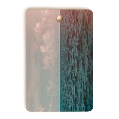 Leah Flores Turquoise Ocean Peach Sunset Cutting Board Rectangle