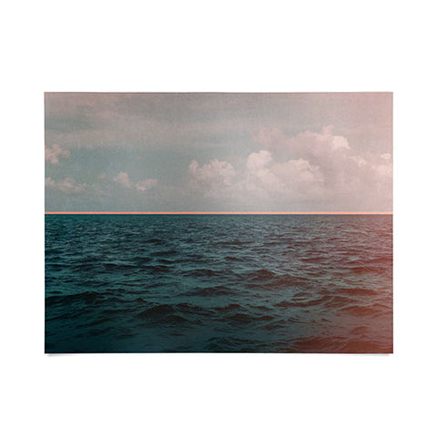 Leah Flores Turquoise Ocean Peach Sunset Poster