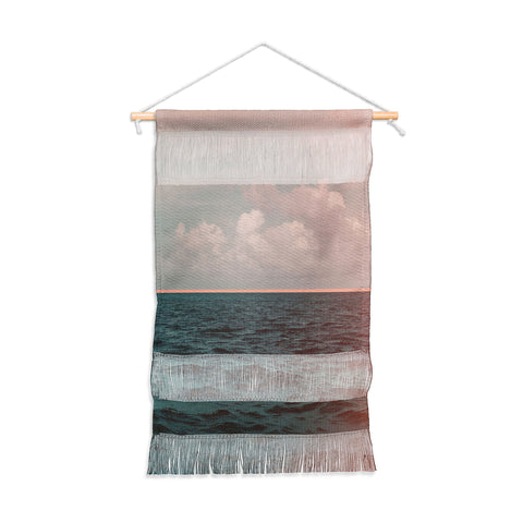 Leah Flores Turquoise Ocean Peach Sunset Wall Hanging Portrait