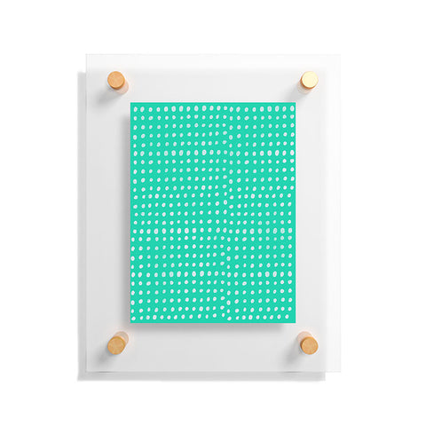 Leah Flores Turquoise Scribble Dots Floating Acrylic Print