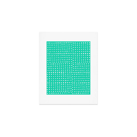 Leah Flores Turquoise Scribble Dots Art Print