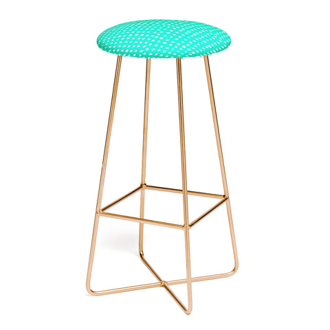 Leah Flores Turquoise Scribble Dots Bar Stool