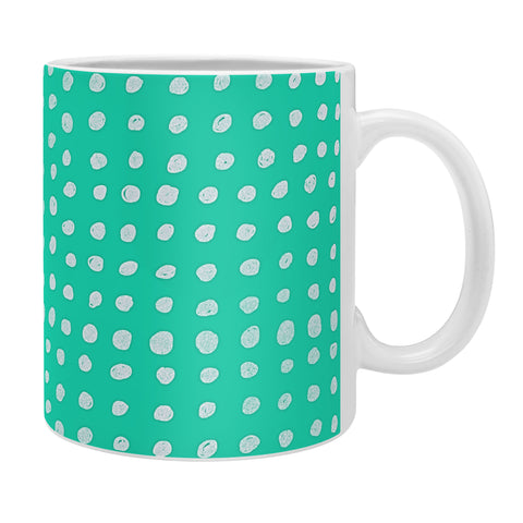 Leah Flores Turquoise Scribble Dots Coffee Mug