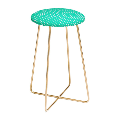 Leah Flores Turquoise Scribble Dots Counter Stool