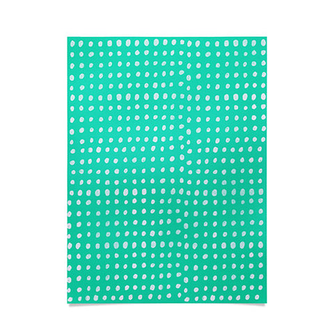 Leah Flores Turquoise Scribble Dots Poster