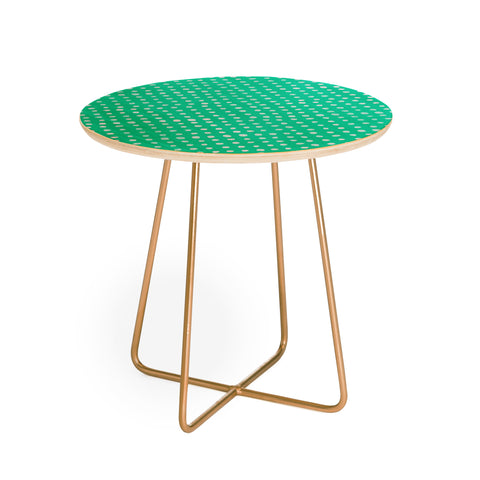 Leah Flores Turquoise Scribble Dots Round Side Table