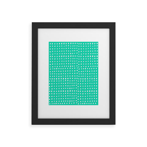 Leah Flores Turquoise Scribble Dots Framed Art Print