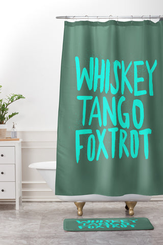 Leah Flores Whiskey Tango Foxtrot Shower Curtain And Mat
