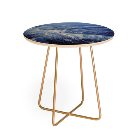 Leah Flores Winter Mountain Range Round Side Table