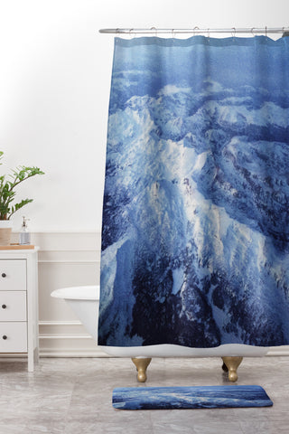 Leah Flores Winter Mountain Range Shower Curtain And Mat