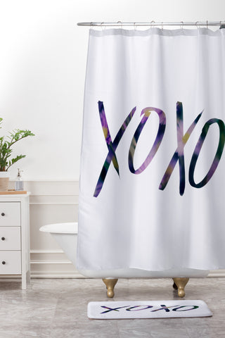 Leah Flores XOXO Shower Curtain And Mat