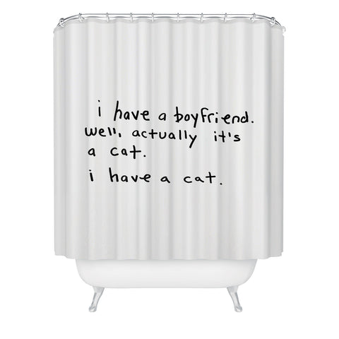 Leeana Benson Boyfriend vs Cat Shower Curtain