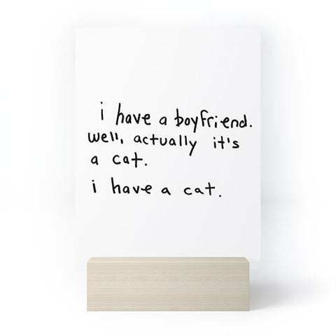 Leeana Benson Boyfriend vs Cat Mini Art Print