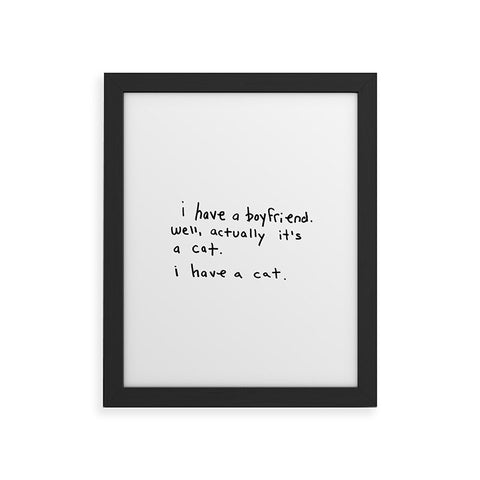 Leeana Benson Boyfriend vs Cat Framed Art Print