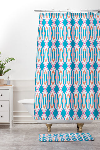 Leeana Benson Diaper Pattern Shower Curtain And Mat