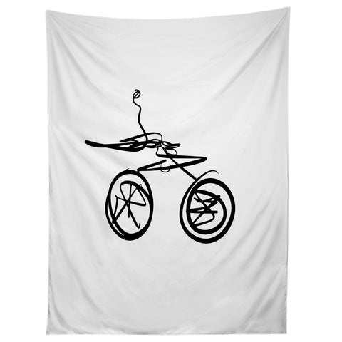 Leeana Benson Girl On Bike Tapestry