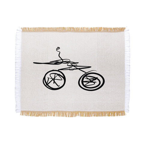 Leeana Benson Girl On Bike Throw Blanket