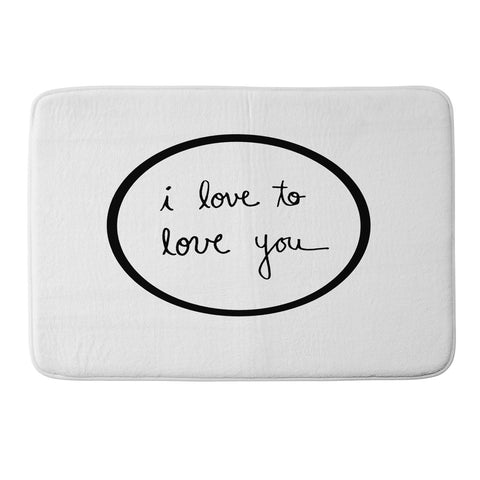 Leeana Benson I Love To Love You Memory Foam Bath Mat