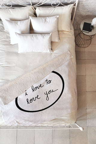 Leeana Benson I Love To Love You Fleece Throw Blanket