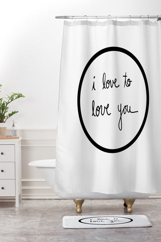 Leeana Benson I Love To Love You Shower Curtain And Mat