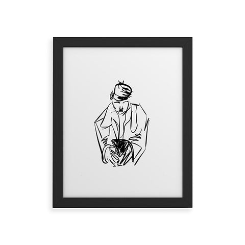 Leeana Benson Man On Phone Framed Art Print