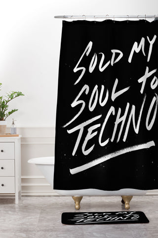 Leeana Benson Sold My Soul To Techno Shower Curtain And Mat
