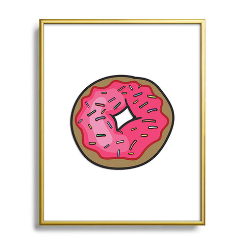Leeana Benson Strawberry Frosted Donut Metal Framed Art Print
