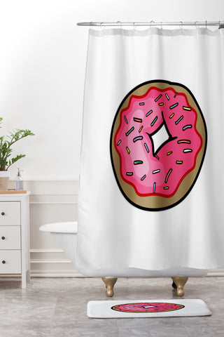 Leeana Benson Strawberry Frosted Donut Shower Curtain And Mat