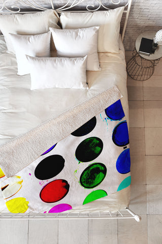 Leeana Benson Techno Watercolor Fleece Throw Blanket