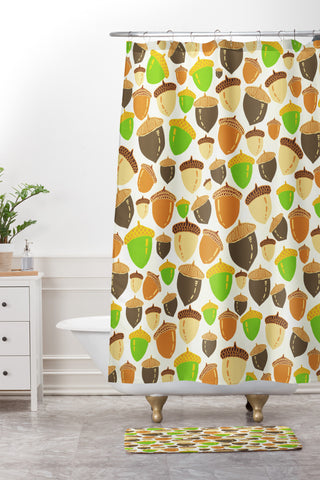 Lisa Argyropoulos Acorns Shower Curtain And Mat