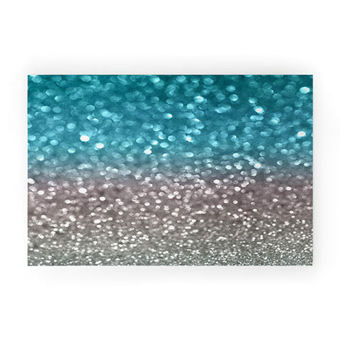 Lisa Argyropoulos Aqua And Gray Welcome Mat
