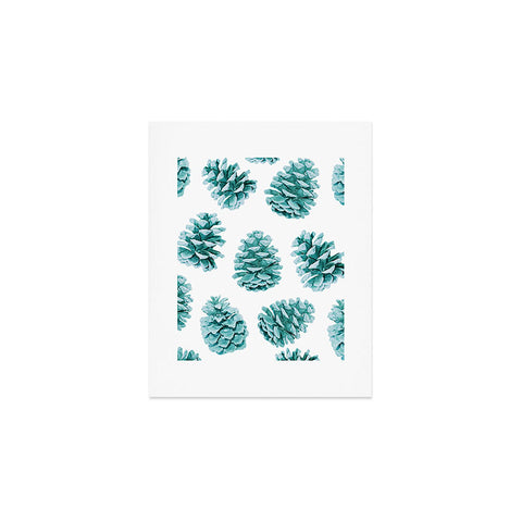 Lisa Argyropoulos Aqua Teal Pine Cones Art Print