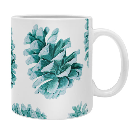 Lisa Argyropoulos Aqua Teal Pine Cones Coffee Mug