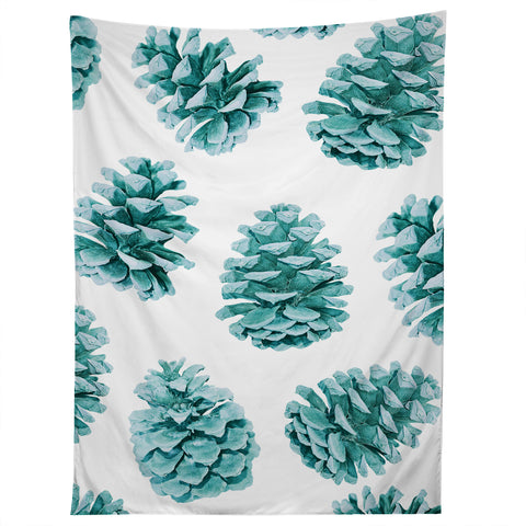 Lisa Argyropoulos Aqua Teal Pine Cones Tapestry