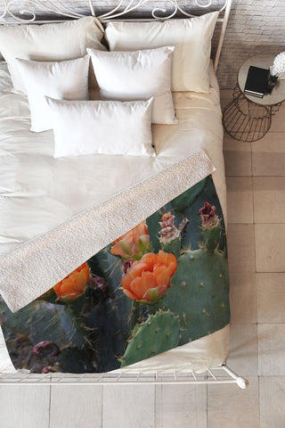 Lisa Argyropoulos Blooming Prickly Pear Fleece Throw Blanket