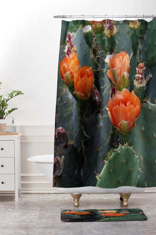 Lisa Argyropoulos Blooming Prickly Pear Shower Curtain And Mat