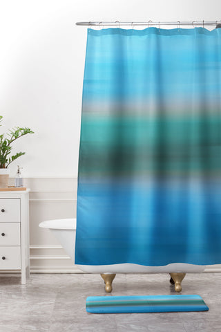 Lisa Argyropoulos Blue Haze Shower Curtain And Mat