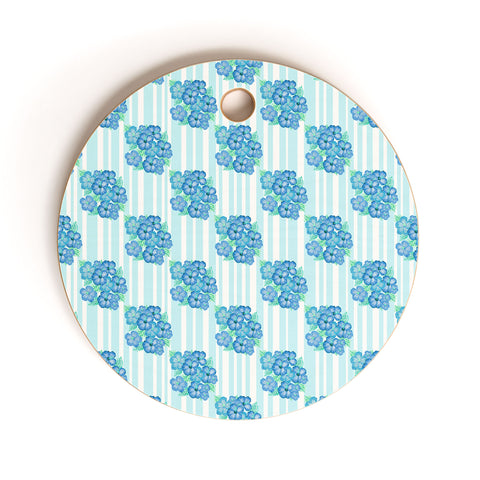 Lisa Argyropoulos Blue Hibiscus Cutting Board Round