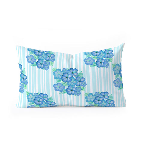 Lisa Argyropoulos Blue Hibiscus Oblong Throw Pillow