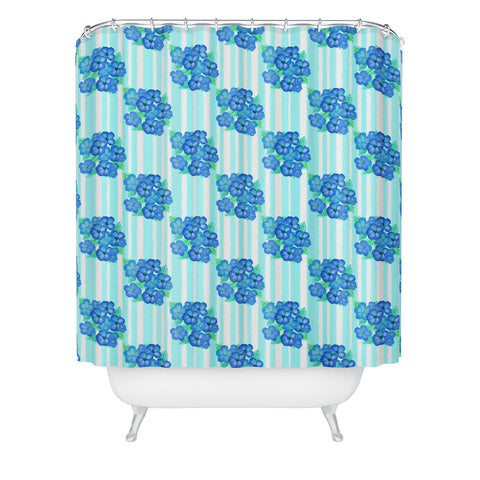 Lisa Argyropoulos Blue Hibiscus Shower Curtain