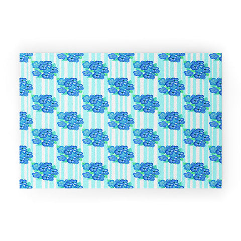Lisa Argyropoulos Blue Hibiscus Welcome Mat