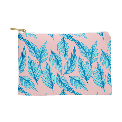 Lisa Argyropoulos Blue Leaves Pink Pouch
