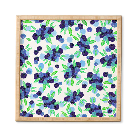 Lisa Argyropoulos Blueberries And Dots On White Framed Wall Art