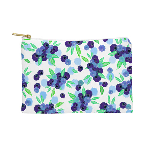 Lisa Argyropoulos Blueberries And Dots On White Pouch