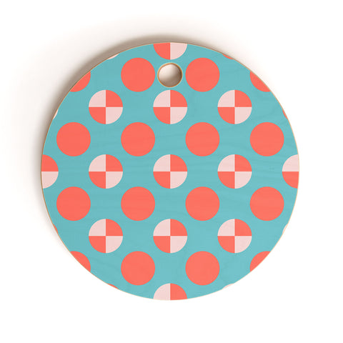 Lisa Argyropoulos Blushed Coral Dots Cutting Board Round