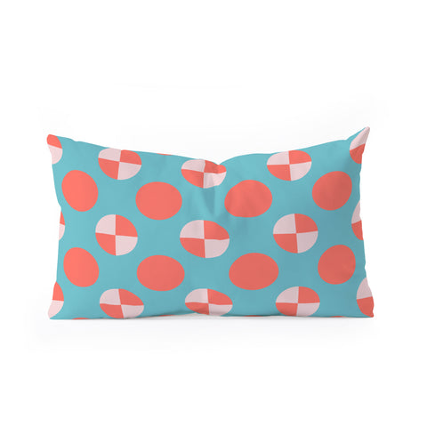 Lisa Argyropoulos Blushed Coral Dots Oblong Throw Pillow